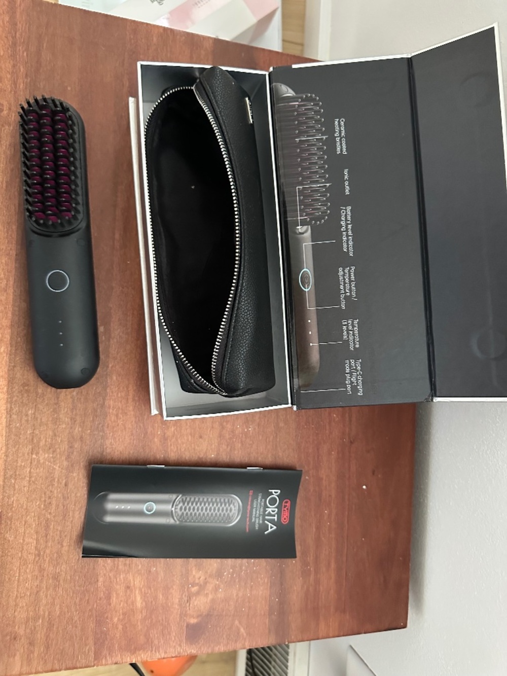 TYMO Cordless Hair Straightener Brush - Porta PRO Portable Straightening Brush